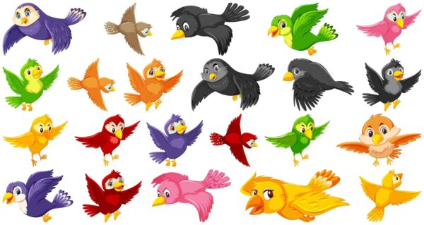 50 Birds Characters (Adobe Animate Cartoon Character Vector )